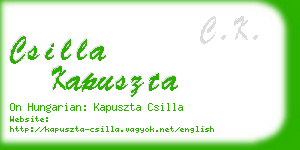 csilla kapuszta business card